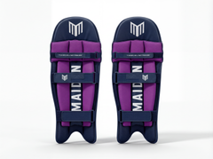 Maiden blue cricket pads from the back