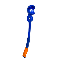 Blue and orange sidearm on a white background