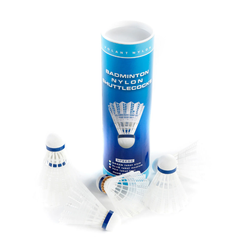 Zsig Primary School Badminton shuttlecocks with a blue cylindrical container on a white background