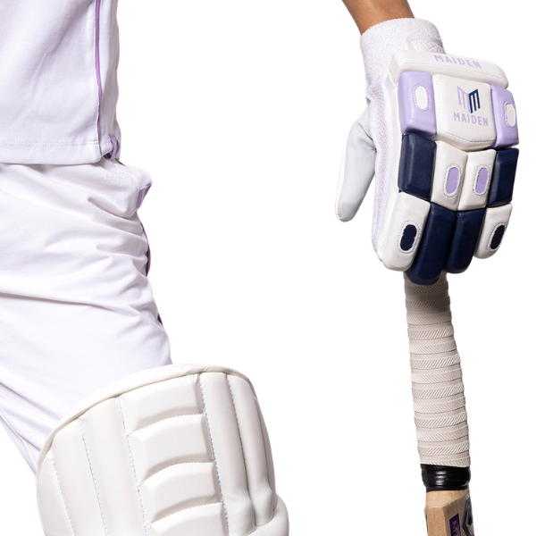 Close up shot of a female cricket glove