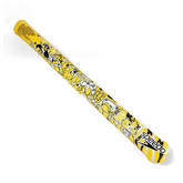 Yellow and black pool noodle with cartoon characters and Speedo branding on a white background