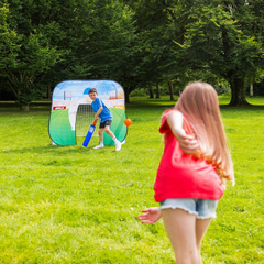 Powerplay 2 in 1 Pop Up Goal & Wicket Keeper with bowler and batter