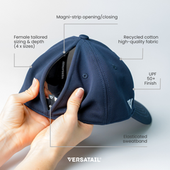The Magni-Strip® Lifestyle Cap Navy with features
