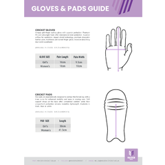 Maiden Cricket Gloves and Pads Size Guide