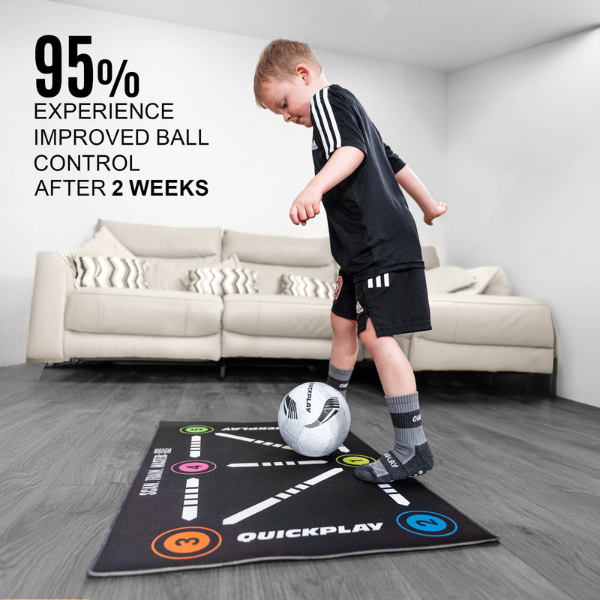 QuickPlay Ball Mastery Football Skills Mat with Socks